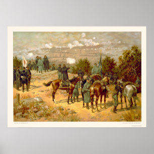 Pôster Batalha de Chattanooga por L. Prang & Empresa 1880