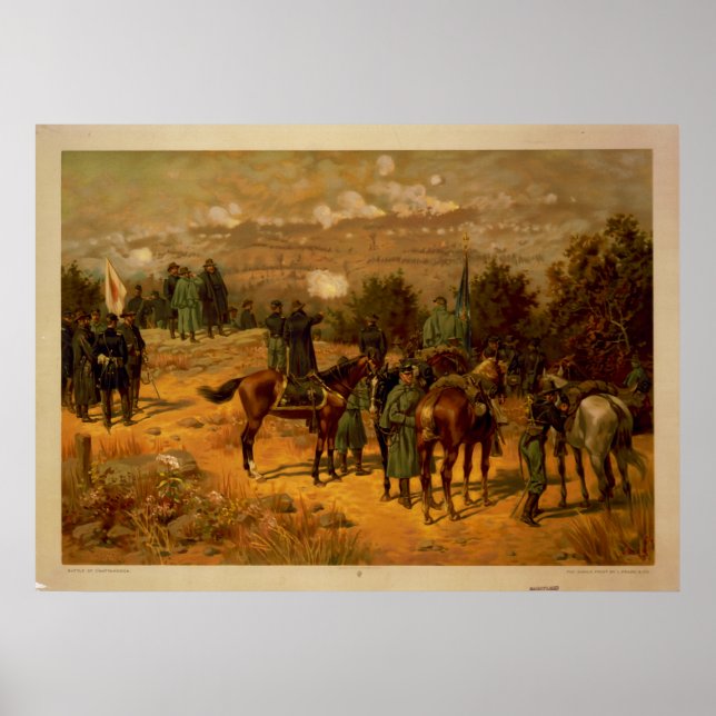 Poster Batalha de Chattanooga por Thure de Thulstrup (Frente)