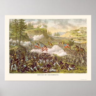 Poster Batalha de Chickamauga por Kurz e Allison 1863