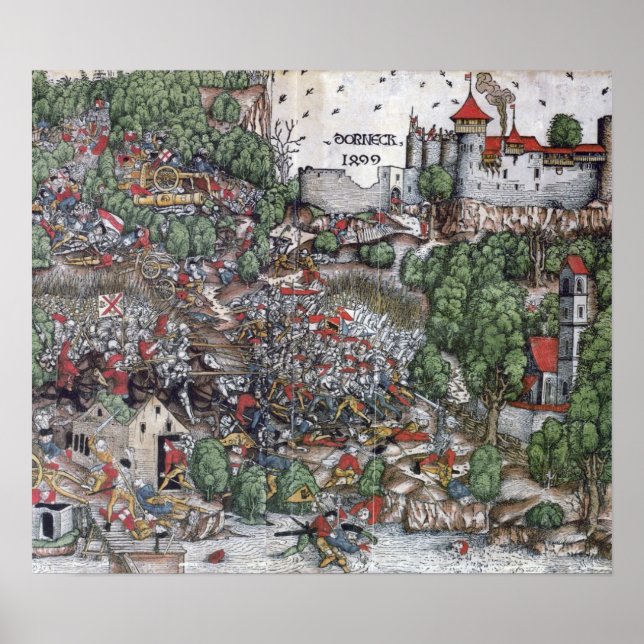 Poster Batalha de Dornach, 1499 (Frente)