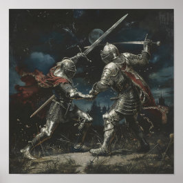 Poster Batalha de Espada Entre Dois Cavaleiros