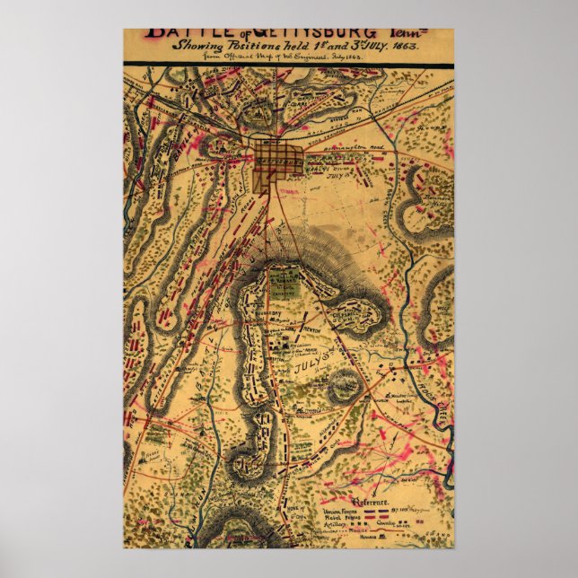 Pôster Batalha de Gettysburg (Frente)