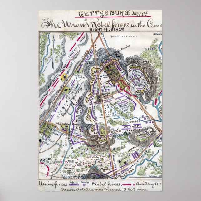 Pôster Batalha de Gettysburg (Frente)