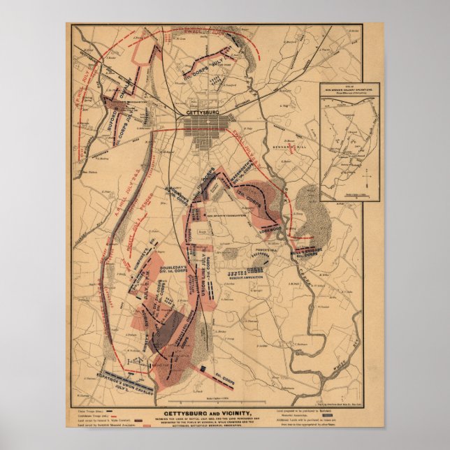 Poster Batalha de Gettysburg 14 (Frente)