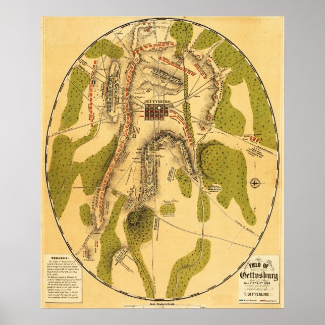 Pôster Batalha de Gettysburg 3 (Frente)