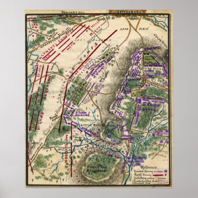 Pôster Batalha de Gettysburg 4 (Frente)