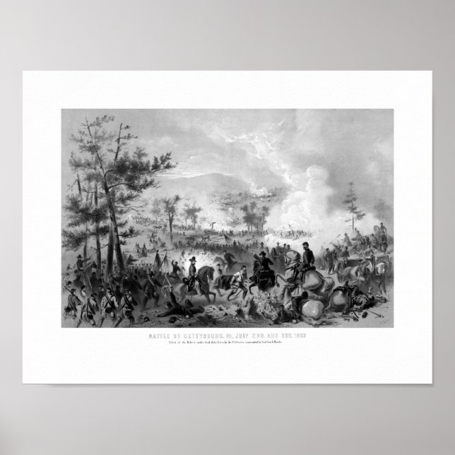 Poster Batalha de Gettysburg — Guerra Civil (Frente)