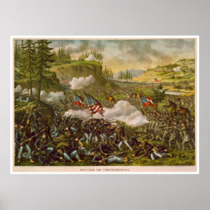 Pôster Batalha de guerra civil de Chickamauga por Kurz &