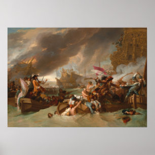 Poster Batalha de La Hogue - Benjamin West Fine Art Poste