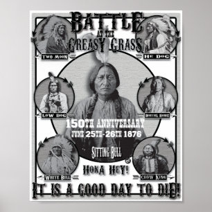 Poster Batalha de Little Big Horn Nativos Americanos
