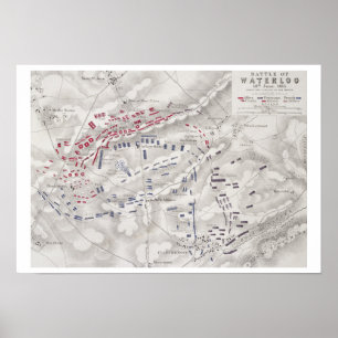 Pôster Batalha de Waterloo, o 18 de junho de 1815, folha