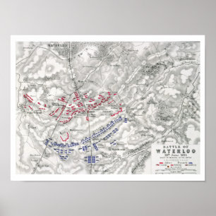 Poster Batalha de Waterloo, o 18 de junho de 1815, folha