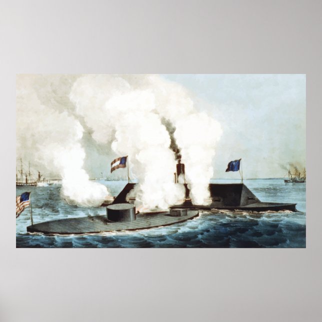 Pôster Batalha do Monitor e de Merrimack (Frente)