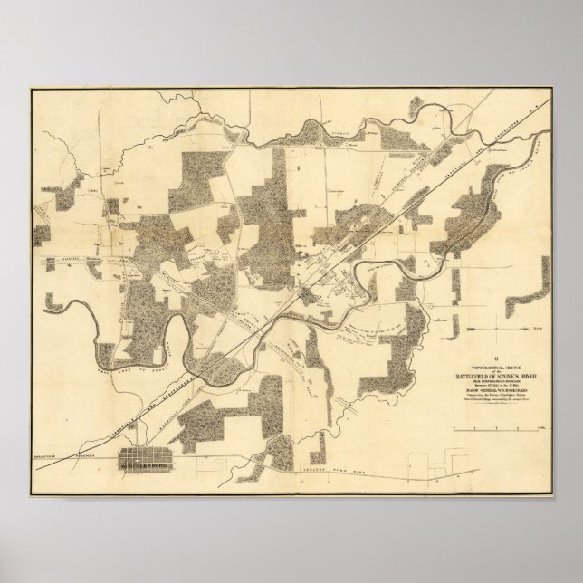 Pôster Batalha do Rio das Pedras - Guerra Civil Panorâmic (Frente)