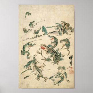 Poster Batalha dos Sapos Kawanabe Kyosai