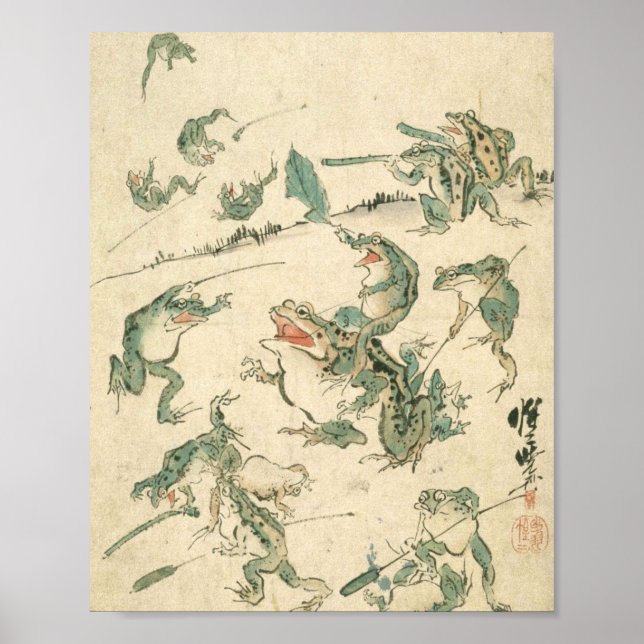 Poster Batalha Dos Sapos - Kawanabe Kyosai (Frente)
