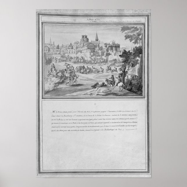 Poster Batalha em Porte Sainte-Antoine, segundo de julho  (Frente)