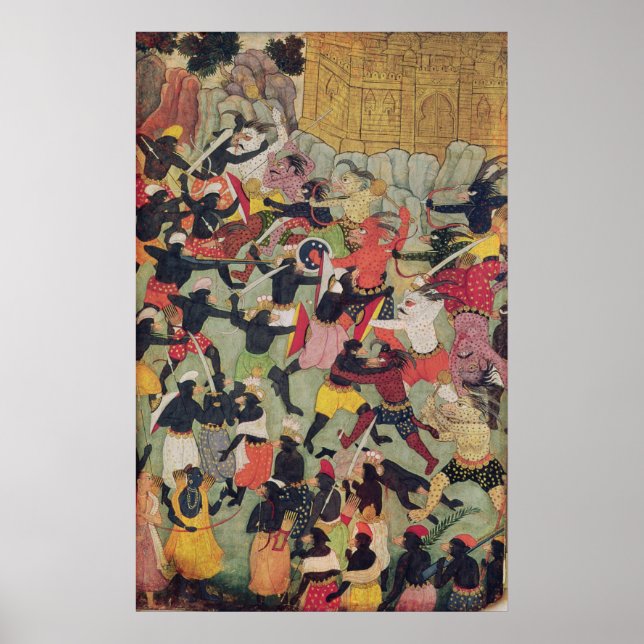 Pôster Batalha entre os Armados de Rama e Ravana (Frente)