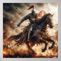 Batalha Medieval de Cavaleiro Majestosa Em Amber-T