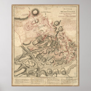 Pôster Batalha revolucionária da guerra do mapa de