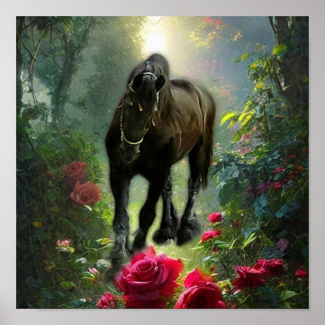 Poster Batata Frita Black Beauty Cavalo Frísio - Cartaz (Frente)