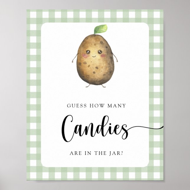 Poster Batata pequena - adivinhe quantos doces (Frente)