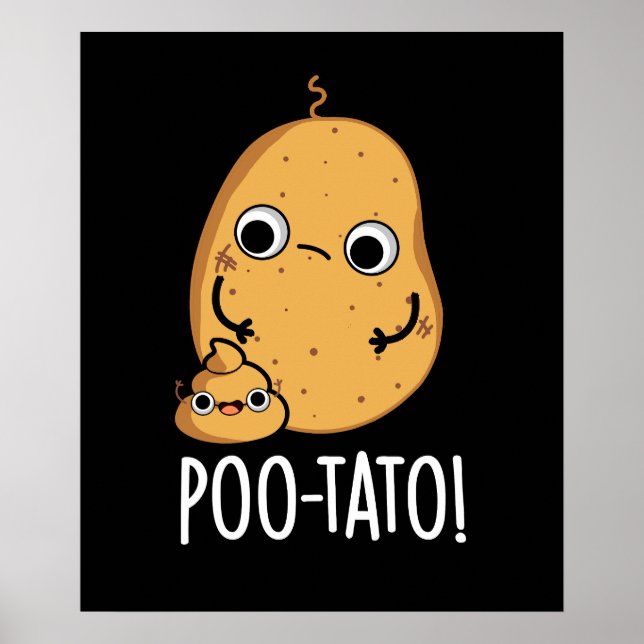 Poster Batata Piada de Legume Feio de Cocô Fundo Escuro (Frente)