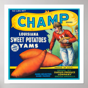 Pôster Batatas doces do campeão do vintage
