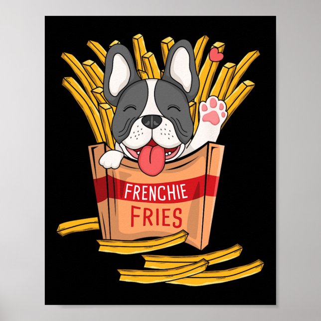 Poster Batatas Fritas - Bulldog Francês Comida Rápida Amo (Frente)