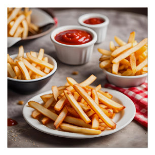 Pôster Batatas Fritas & Ketchup