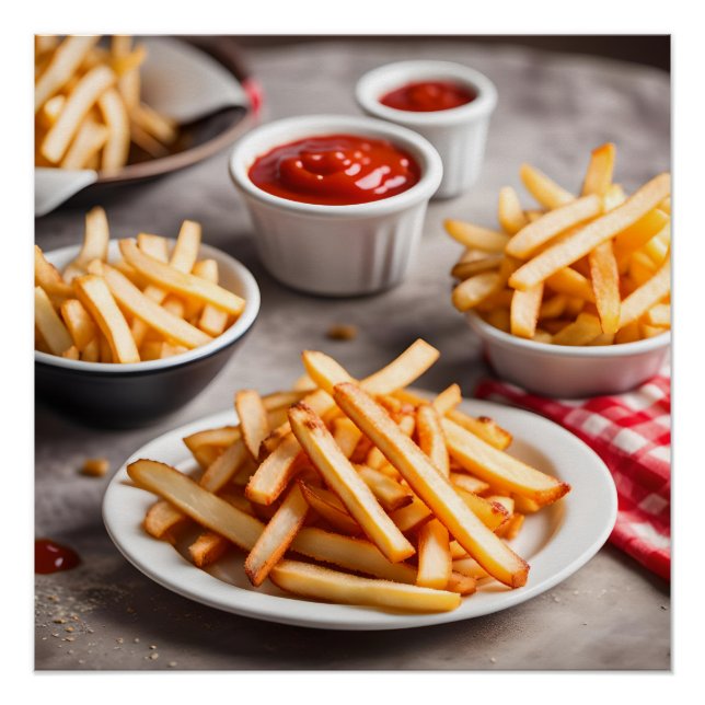 Pôster Batatas Fritas & Ketchup (Frente)