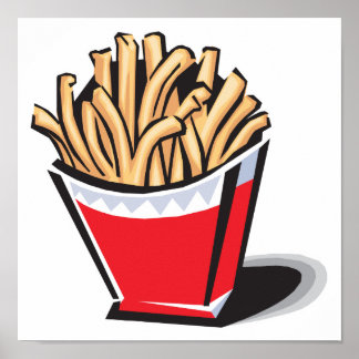 Pôster batatas fritas retrô, design