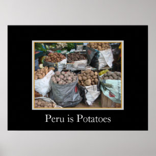Pôster Batatas peruanas - tenda do mercado