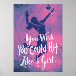 Poster Bate como uma garota de voleibol rosa 2