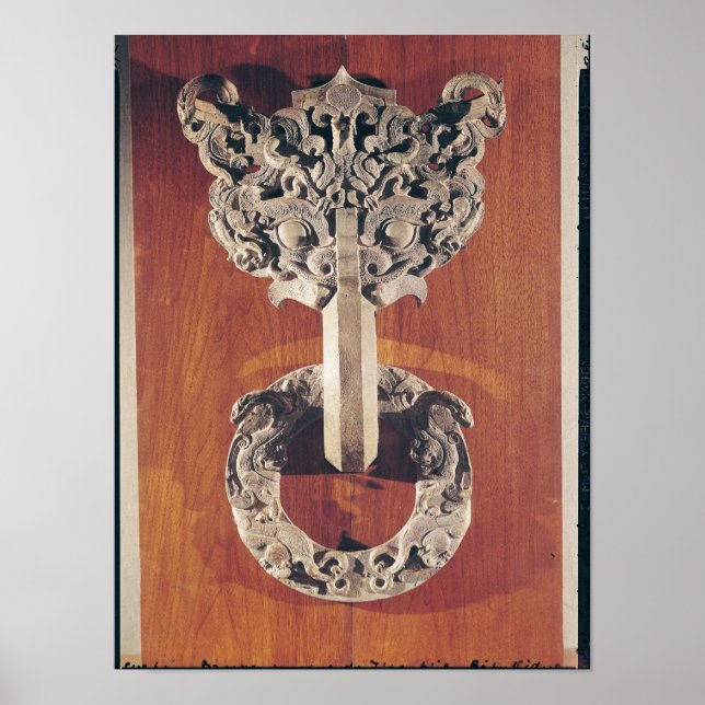 Pôster Batedor de porta P'u shou com design taotie (Frente)