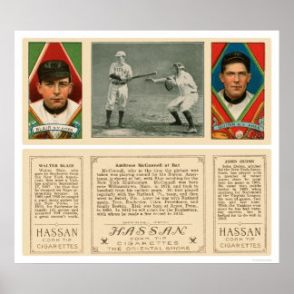 Pôster Batendo contra Yankees Baseball 1912