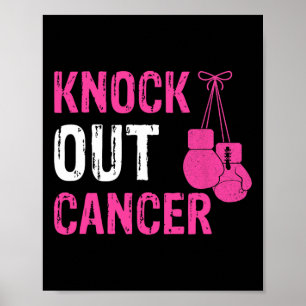 Poster Bater No Boxing Fight Pink Ribbon Breast Cancer A