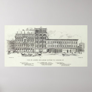 Poster Bateria e Sansome do lado norte do pinho