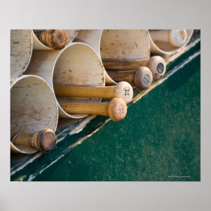 Poster Baterias de beisebol no dugout