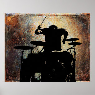 Poster baterista da vista traseira, Copyright Karen J