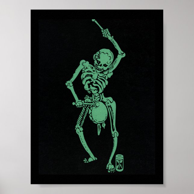 Poster Baterista-esquelético (Frente)