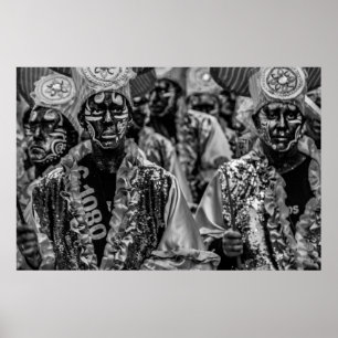 Poster Bateristas de candombe em call parade, montevideo,