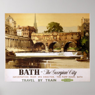 Poster Bath British Railways Viagens vintage