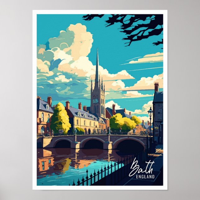 Poster Bath England Vintage Familiar Viagem (Frente)