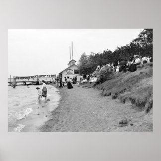 Poster Bath House, Bois Blanc Island, MI 1903