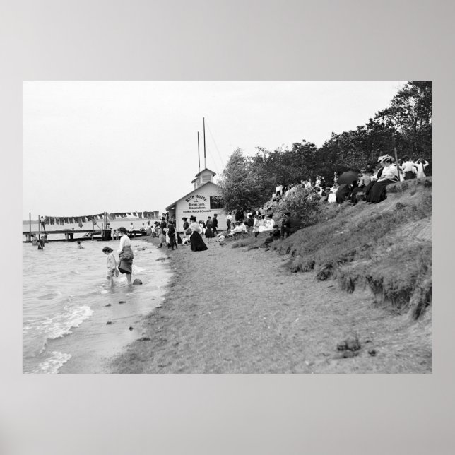 Poster Bath House, Bois Blanc Island, MI 1903 (Frente)