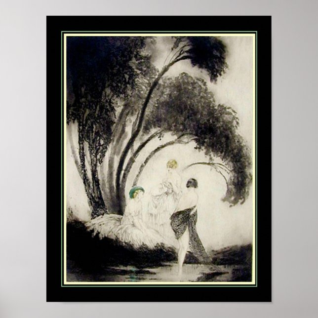 Poster "Bathers", cerca de 1926, por Louis Icart (Frente)