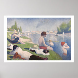 Pôster Bathers em Asnières, 1884 (óleo em canvas)