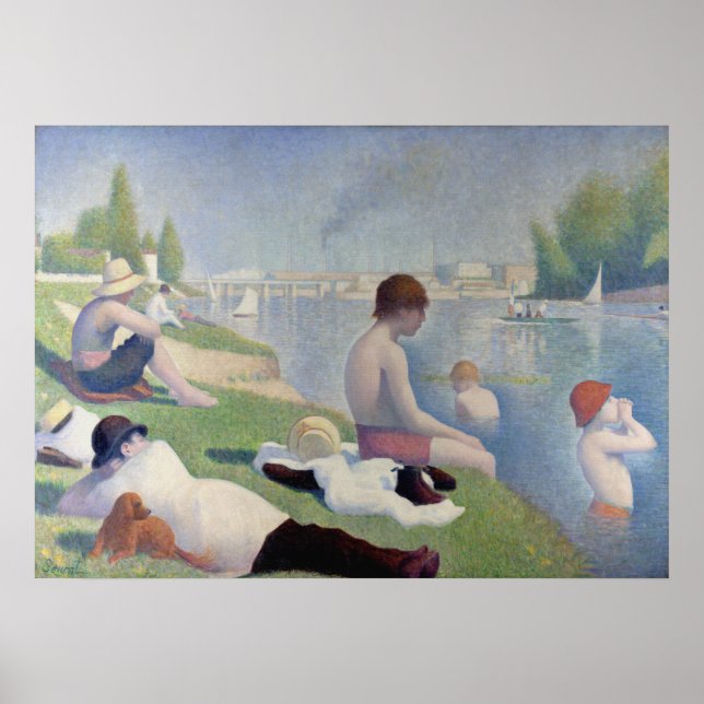 Poster Bathers em Asnières - Georges Pierre Seurat (Frente)