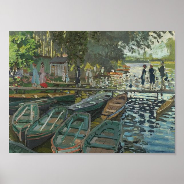Poster Bathers no La Grenouillère (1896) Claude Monet Art (Frente)